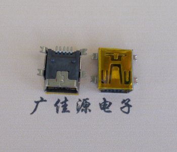 中堂镇MINI USB 5P 接口 母座 全贴带麦拉 高9.6带0.9柱子