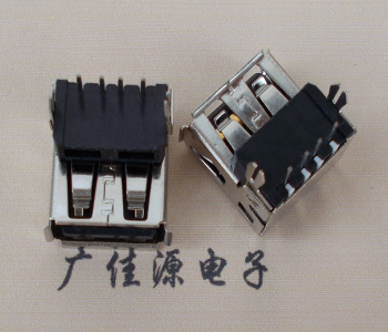 中堂镇USB插座 90度AF单层正向垫高9.3 DIP鱼叉脚