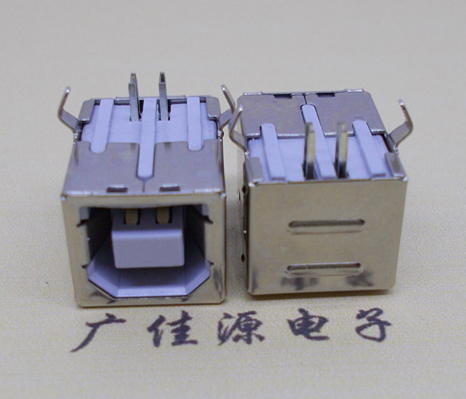 中堂镇USB BF90度母座 打印机接口 卧式插板DIP白胶