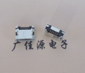 中堂镇MICRO USB接口 90度卧式母座 插板有柱直边