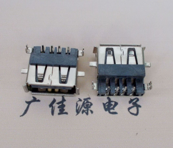 中堂镇AF USB母座90度 DIP沉板3.9/4.9 耐高温有卷边