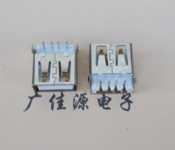 中堂镇USB母座接口 AF90度沉板1.9引脚4P插件白胶芯直边