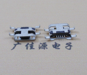 中堂镇MICRO USB 5PIN接口 沉板1.6MM 四脚插板无导位