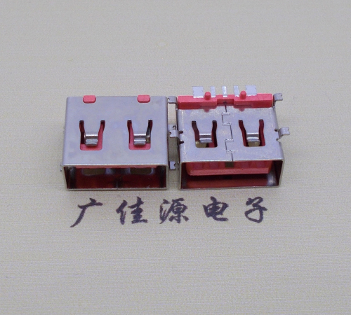 中堂镇全贴片USB AF 5P大电流母座,接地线功能胶芯6.5MM