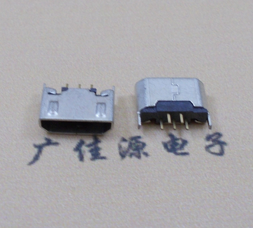 中堂镇迈克USB 180度母座5p直插带地脚1.5端子直口