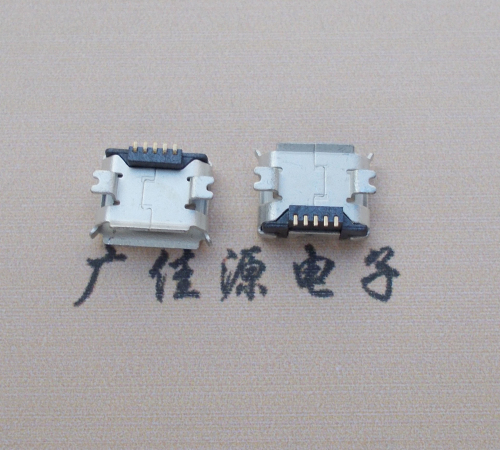 中堂镇Micro USB 5PIN接口,B型垫高0.9mm鱼叉脚贴片雾锡卷边