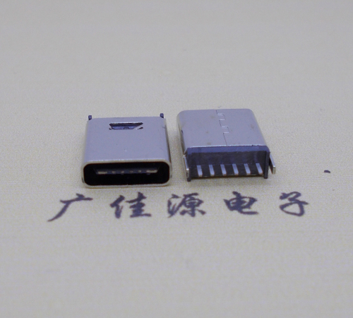 中堂镇直立式插板Type-C6p母座连接器高H=10.0mm