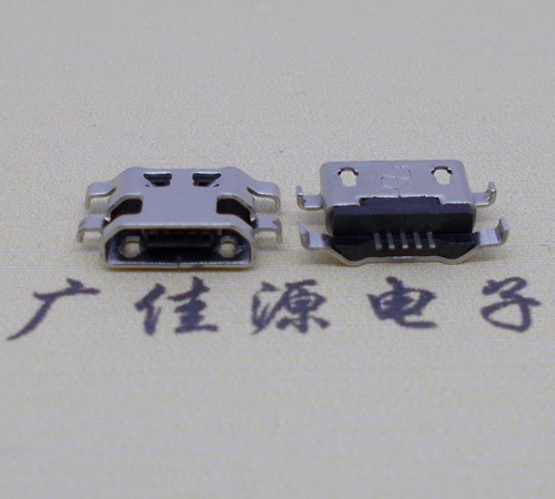 中堂镇micro usb5p连接器 反向沉板1.6mm四脚插平口