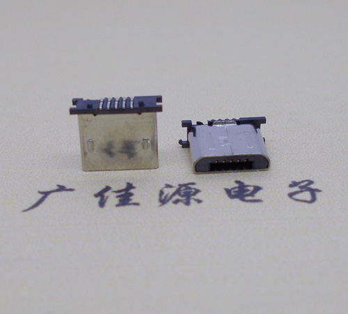 中堂镇MICRO USB 5P公头短体5.6mm立贴带柱无卡勾
