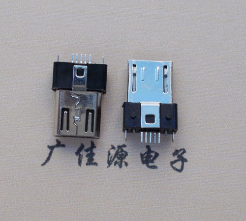 中堂镇MICRO USB 5P公头B型SMT贴板带柱