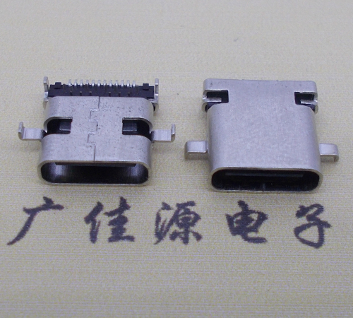 中堂镇卧式type-c24p母座沉板1.1mm前插后贴连接器