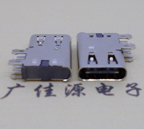 中堂镇侧插USB3.1接头座子.90度type-c母座.6p侧插连接器