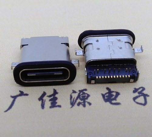 中堂镇 卧式type-c16p母座前插后贴 type-c接口 type-c连接器
