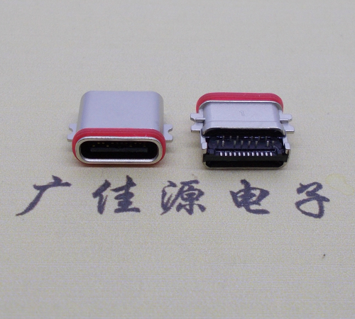 中堂镇usb 3.1type-c24p母座沉板1.0mm前插后贴防水