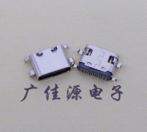 中堂镇type c16p沉板母座破板0.8mm/1.0mm/1.2mm/1.6mm四脚插板端子SMT总体长度L=6.5mm