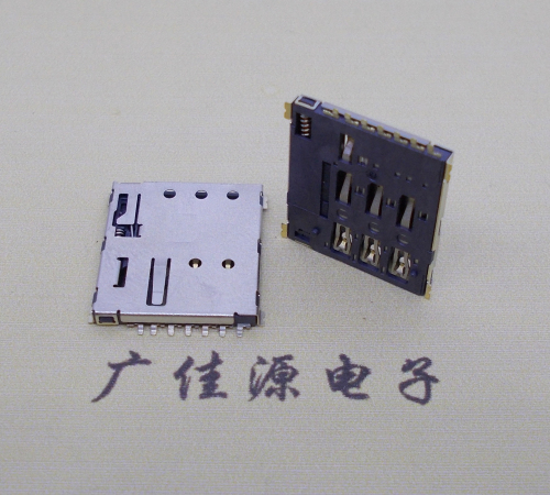 中堂镇NANO SIM 自弹式卡座 1.37H 带CD测试7Pin 手机卡座连接器
